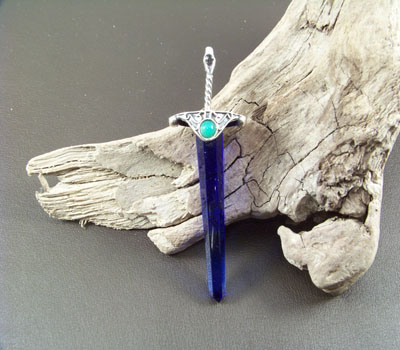 Pendant Blue Glass Sword