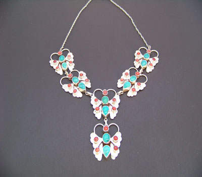 Necklace Tibetan Turquoise Butterfly