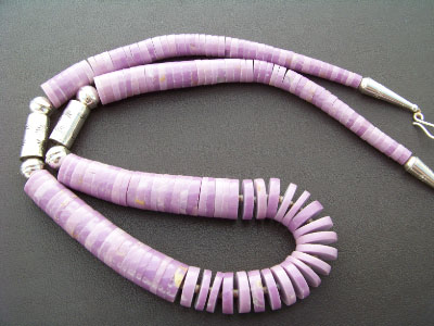 Necklace Native American Santo Domingo Phosphosiderite Disc