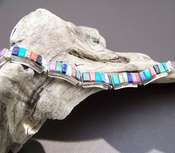 Native American Multi-Stone Channel Set Link Bracelet