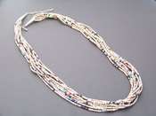 Native American Necklace Santo Baby Olive w/ Mixed 10-Str