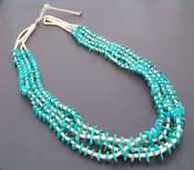 Native American Turquoise & Shell Multi-Strand
