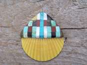Native American Pendant  Santo Domingo Shell Inlay