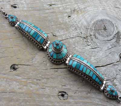 Turquoise Mosaic Link Bracelet
