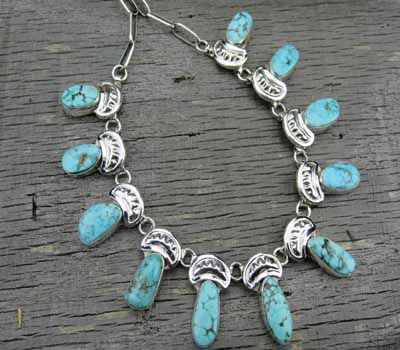 Native American Turquoise Mountain Necklace Herman Vandener