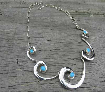 Native American Whirling Wind Necklace Turquoise